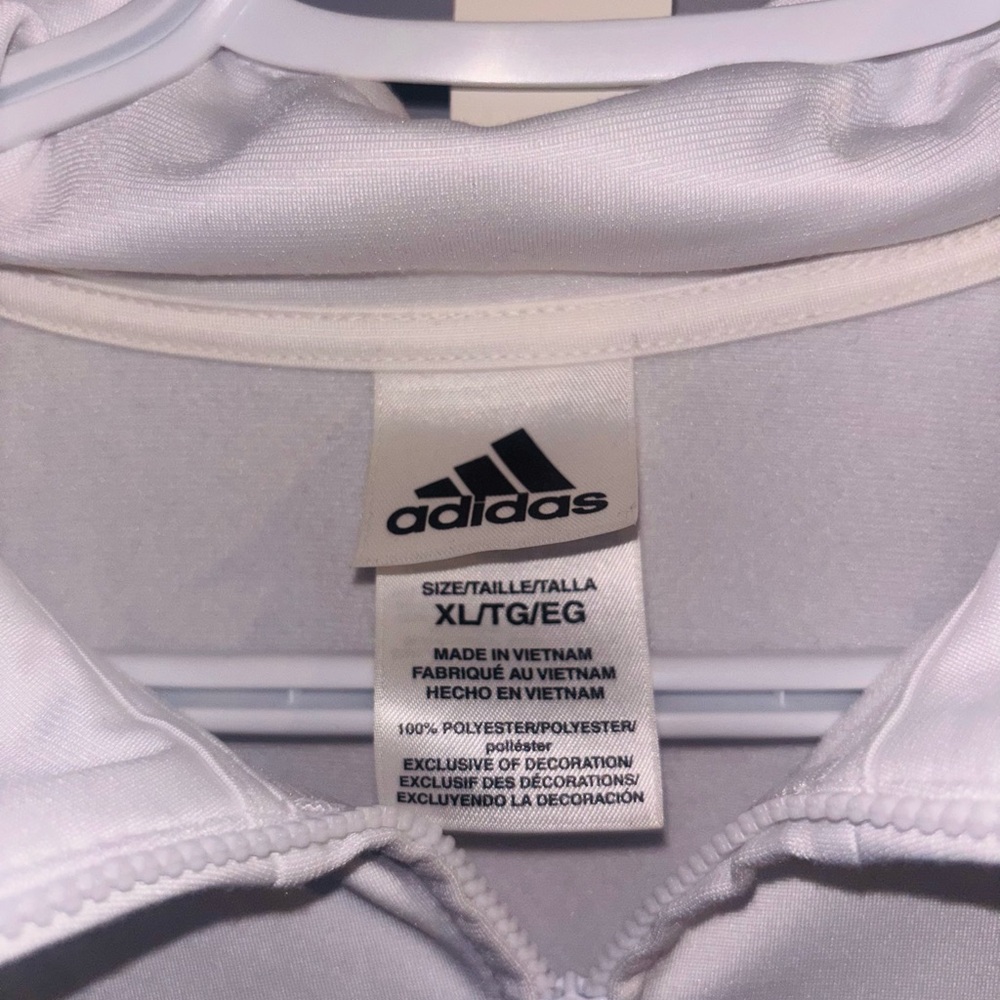 Authentic Adidas Women's White Zip Sweater - Picture 4 of 4